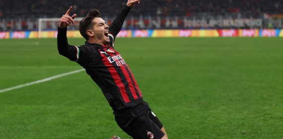 Brahim celebra su gol contra el Tottenham.