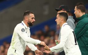 Carvajal y Lucas Vázquez, con el Real Madrid.