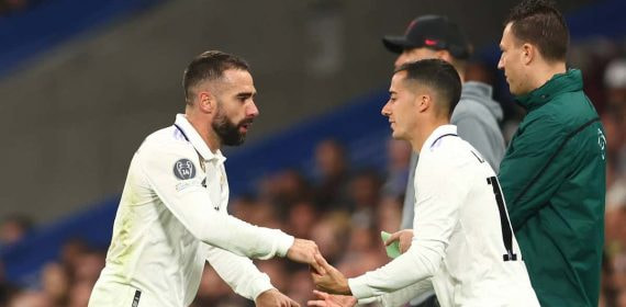 Carvajal y Lucas Vázquez, con el Real Madrid.
