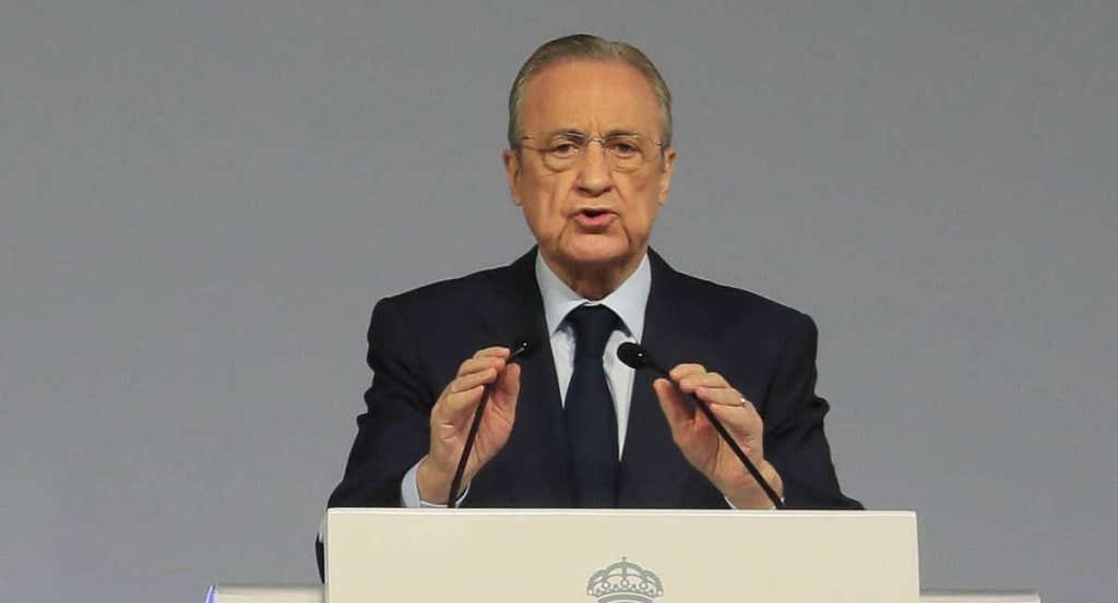 Florentino, en un acto con el Real Madrid.