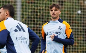 Asencio, en un entrenamiento de esta semana.