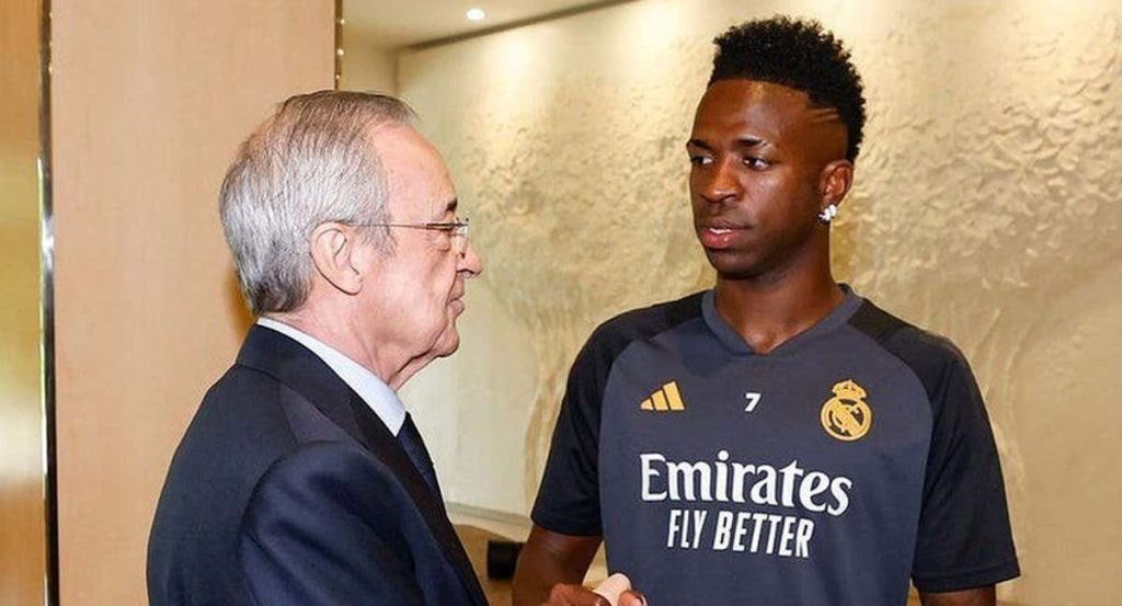 Florentino Pérez y Vinicius Junior.