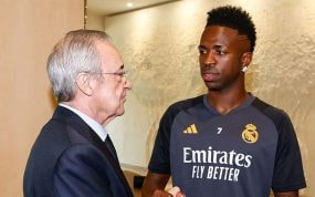 Florentino Pérez y Vinicius Junior.