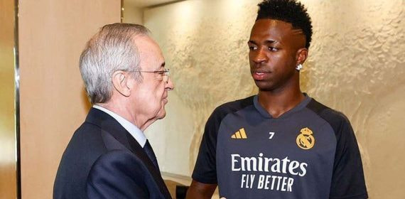 Florentino Pérez y Vinicius Junior.