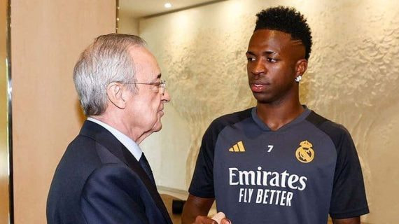 Florentino Pérez y Vinicius Junior.