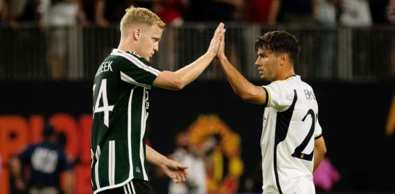 Van de Beek, en el partido ante el Real Madrid.