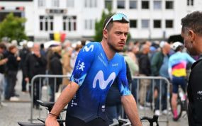 Rémi Cavagna, en una salida de la Vuelta a Bélgica.