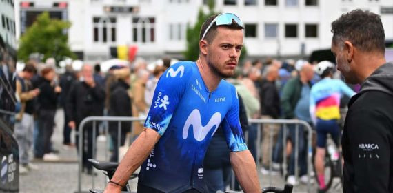 Rémi Cavagna, en una salida de la Vuelta a Bélgica.