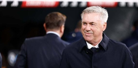 Carlo Ancelotti, en un partido con el Real Madrid esta temporada.