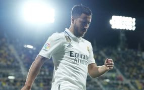 Eden Hazard jugando con el Real Madrid.