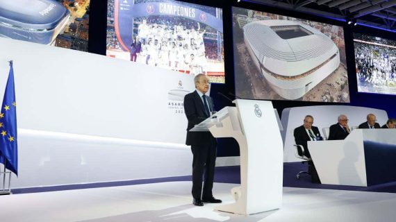 Florentino Pérez, en la Asamblea de Socios Compromisarios de 2023.