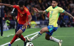 Lamine Yamal se exhibió ante Brasil.
