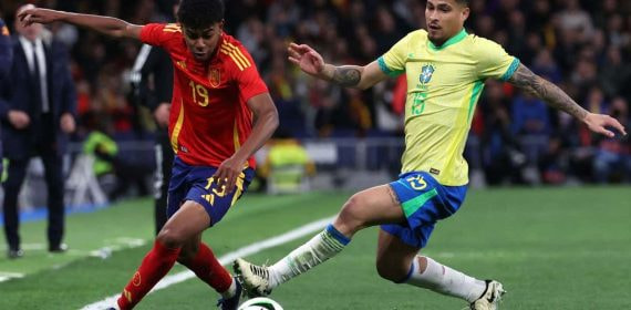 Lamine Yamal se exhibió ante Brasil.