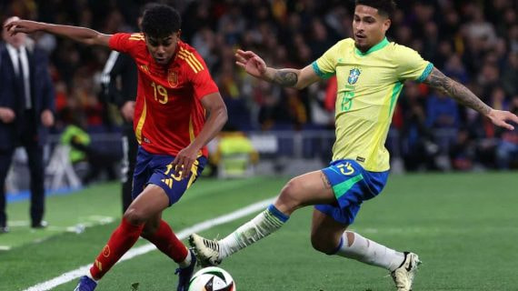 Lamine Yamal se exhibió ante Brasil.
