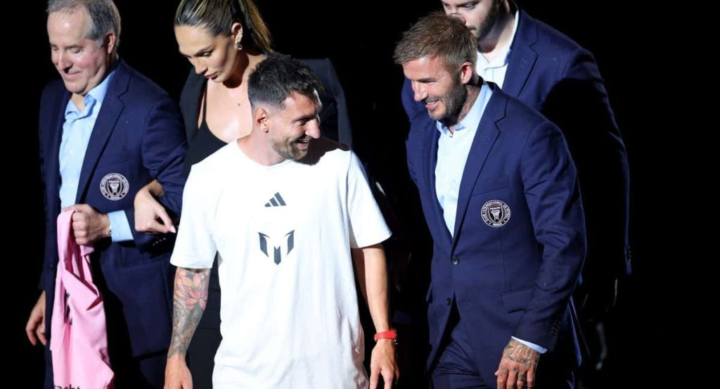 Messi y Beckham, en un acto en Miami.