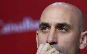Luis Rubiales durante una conferencia de prensa.