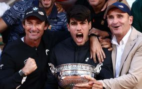 Ferrero, Alcaraz y Albert Molina, en Roland Garros.