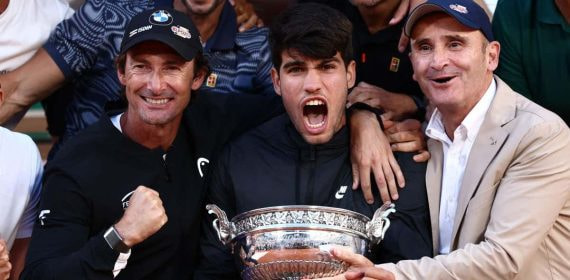 Ferrero, Alcaraz y Albert Molina, en Roland Garros.