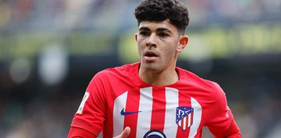 Salim El Jebari, durante su debut con el primer equipo del Atlético de Madrid.