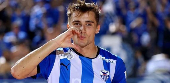 Salva Ferrer celebrando un gol esta temporada.