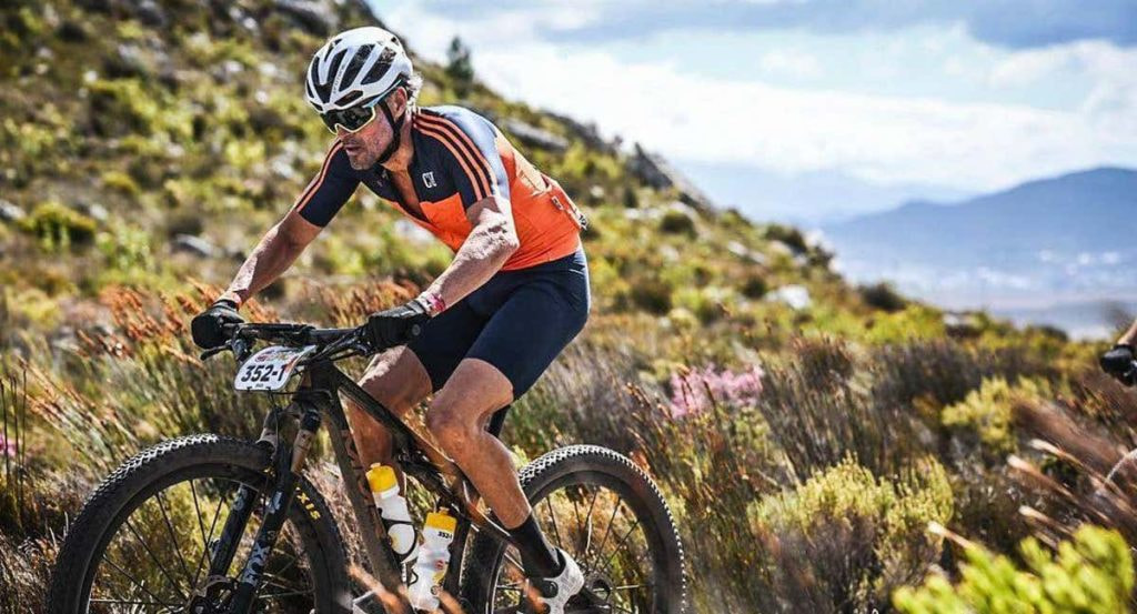 Luis Enrique, durante una de las etapas de la Cape Epic 2023.