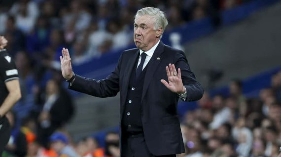 Ancelotti, en el banquillo durante el Real Madrid-Dortmund.