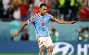Sergio Busquets, en acción con la selección.