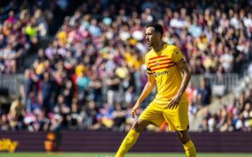 Sergio Busquets en el Camp Nou.