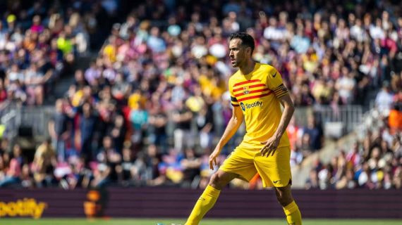 Sergio Busquets en el Camp Nou.