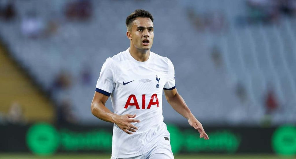 Sergio Reguilón, en un partido con el Tottenham esta pretemporada.