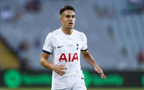 Sergio Reguilón, en un partido con el Tottenham esta pretemporada.