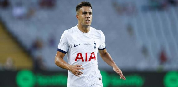 Sergio Reguilón, en un partido con el Tottenham esta pretemporada.