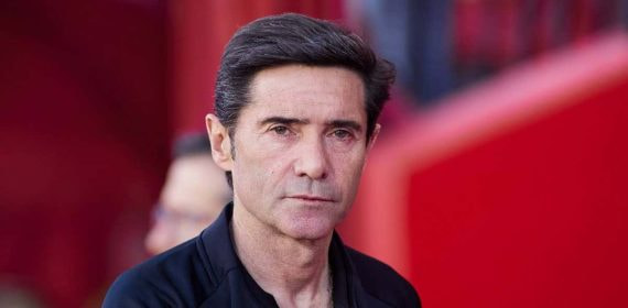 Marcelino, en un partido cuando dirigía al Athletic.
