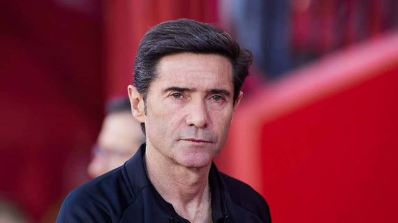 Marcelino, en un partido cuando dirigía al Athletic.