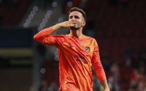 Saúl, en un partido con el Atlético.