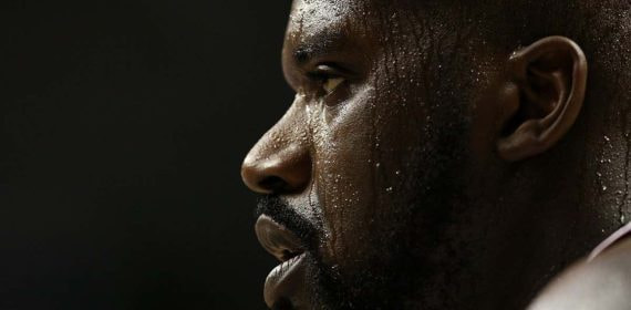 Shaquille O'Neal durante un partido contra los Indiana Pacers.