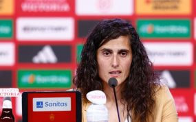 Montse Tomé, en su primera rueda de prensa.