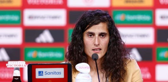 Montse Tomé, en su primera rueda de prensa.