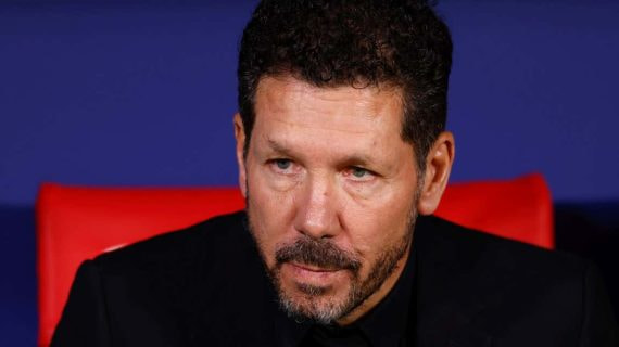 Simeone, en el partido contra el Valladolid.