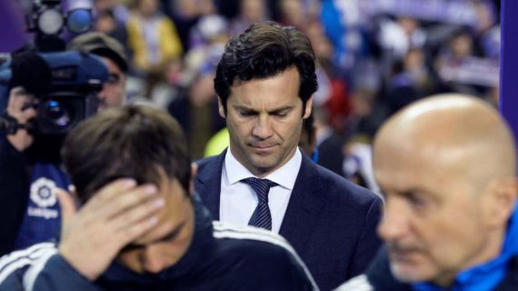 Solari, en Zorrilla, en su etapa como entrenador del Real Madrid.