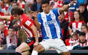 Santiago Mouriño, en su último partido con el Alavés.