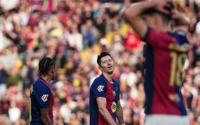 Lewandowski estuvo desacertado ante Las Palmas.