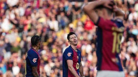 Lewandowski estuvo desacertado ante Las Palmas.