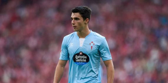 Tasos Douvikas, en un partido con el Celta.
