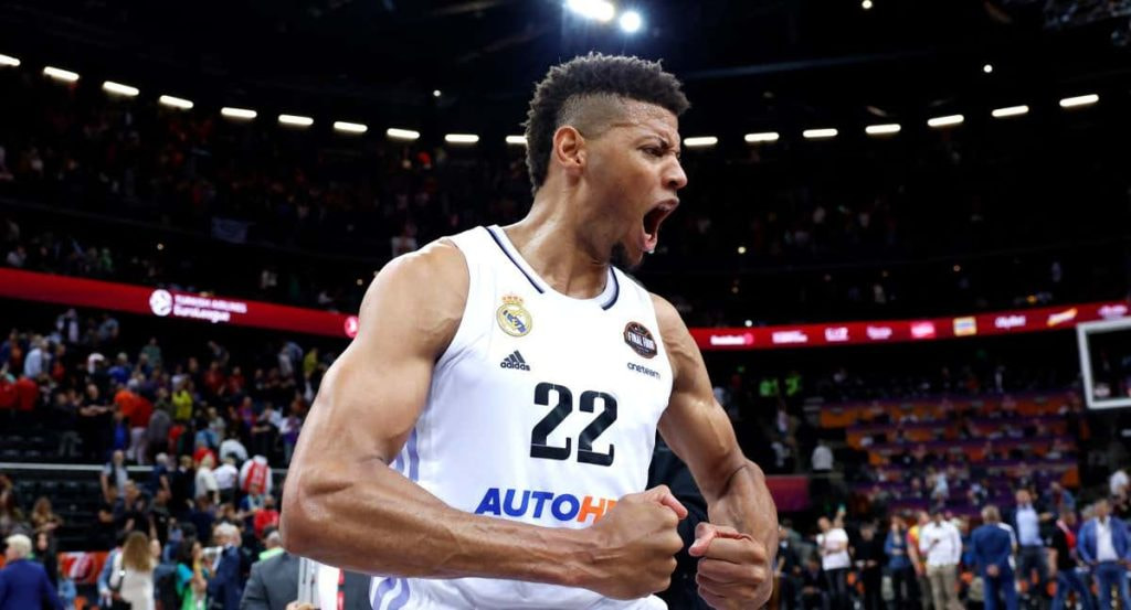 Edy Tavares, durante la última Euroliga conquistada por el Real Madrid.