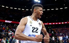 Edy Tavares, durante la última Euroliga conquistada por el Real Madrid.