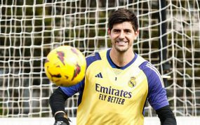 Courtois, en un entrenamiento.