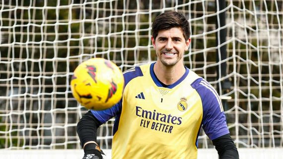 Courtois, en un entrenamiento.