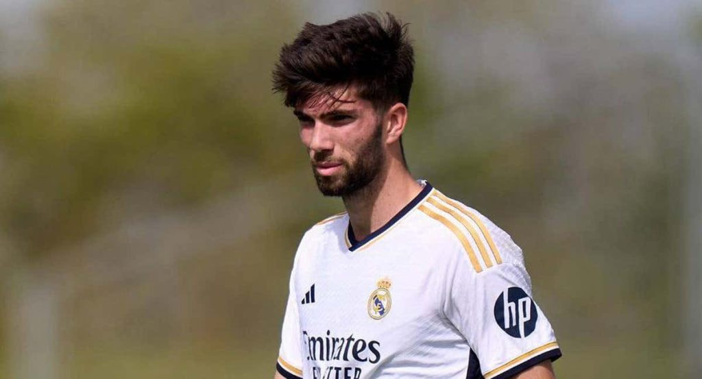 Theo Zidane, durante un partido con el Castilla.