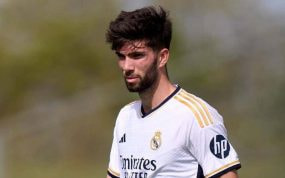 Theo Zidane, durante un partido con el Castilla.
